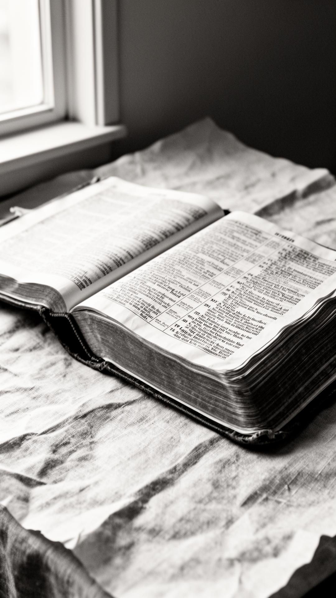 Biblia abierta con luz